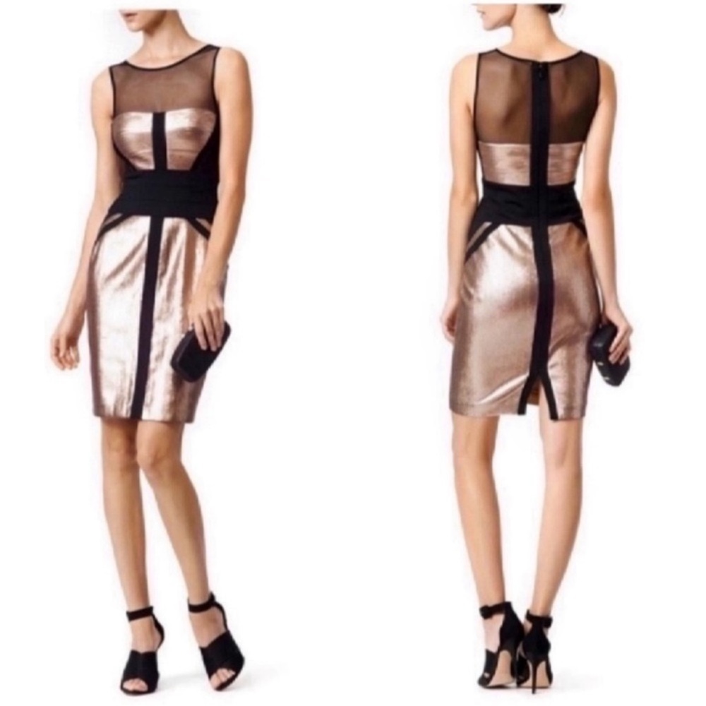BCBGMaxAzria Black and Gold Dress XS